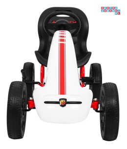 [PB9388A] Gokart ABARTH na pedały dla dzieci Koła EVA Hamulec ręczny - biały