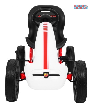 [PB9388A] Gokart ABARTH na pedały dla dzieci Koła EVA Hamulec ręczny - biały