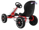 [PB9388A] Gokart ABARTH na pedały dla dzieci Koła EVA Hamulec ręczny - biały