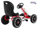 [PB9388A] Gokart ABARTH na pedały dla dzieci Koła EVA Hamulec ręczny - biały
