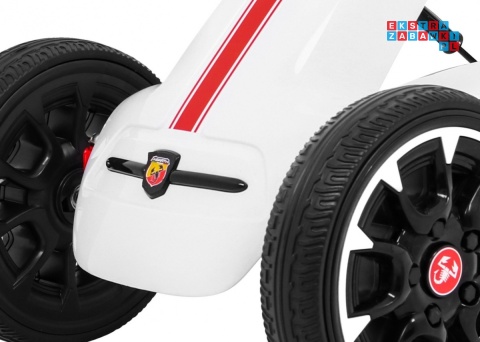 [PB9388A] Gokart ABARTH na pedały dla dzieci Koła EVA Hamulec ręczny - biały