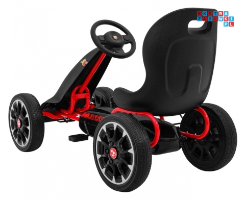 [PB9388A] Gokart ABARTH na pedały dla dzieci Koła EVA Hamulec ręczny - czarny
