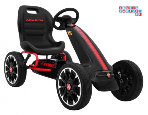 [PB9388A] Gokart ABARTH na pedały dla dzieci Koła EVA Hamulec ręczny - czarny