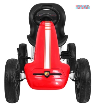 [PB9388A] Gokart ABARTH na pedały dla dzieci Koła EVA Hamulec ręczny - czerwony