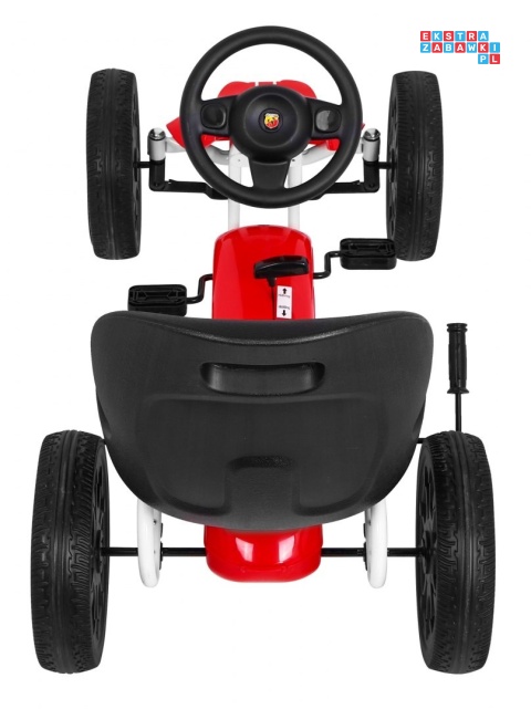 [PB9388A] Gokart ABARTH na pedały dla dzieci Koła EVA Hamulec ręczny - czerwony
