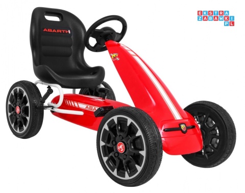 [PB9388A] Gokart ABARTH na pedały dla dzieci Koła EVA Hamulec ręczny - czerwony