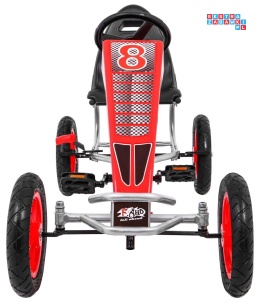 [F8-1] Gokart Full Ahead na pedały dla dzieci 3+ Regulacja siedziska Pompowane koła Hamulec ręczny - czerwony