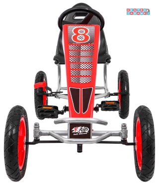 [F8-1] Gokart Full Ahead na pedały dla dzieci 3+ Regulacja siedziska Pompowane koła Hamulec ręczny - czerwony