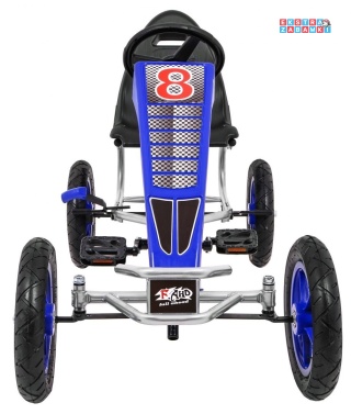 [F8-1] Gokart Full Ahead na pedały dla dzieci 3+ Regulacja siedziska Pompowane koła Hamulec ręczny - niebieski
