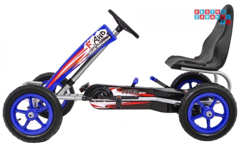 [F8-1] Gokart Full Ahead na pedały dla dzieci 3+ Regulacja siedziska Pompowane koła Hamulec ręczny - niebieski