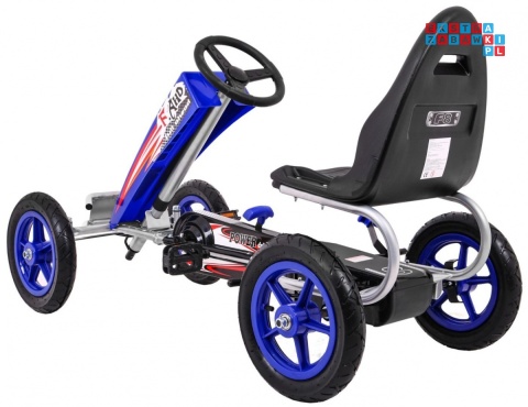 [F8-1] Gokart Full Ahead na pedały dla dzieci 3+ Regulacja siedziska Pompowane koła Hamulec ręczny - niebieski