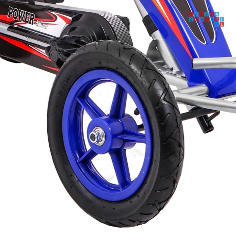 [F8-1] Gokart Full Ahead na pedały dla dzieci 3+ Regulacja siedziska Pompowane koła Hamulec ręczny - niebieski