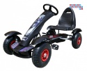 [F618] Gokart na pedały Racing XL dla dzieci 3+ Pompowane koła Regulacja fotela - czarny