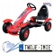 [F618] Gokart na pedały Racing XL dla dzieci 3+ Pompowane koła Regulacja fotela - czerwony