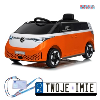 Pomarańczowe Auto bus Volkswagen ID BUZZ na akumulator - 2x45W, 12V/10Ah - [HL718]