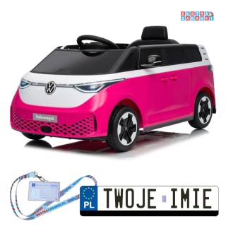 Różowy Volkswagen ID BUZZ na akumulator - 2x45W, 12V/10Ah - [HL718]
