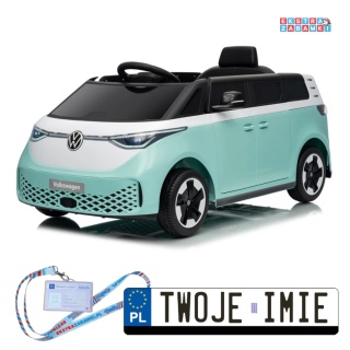 Turkusowy Volkswagen ID BUZZ na akumulator - 2x45W, 12V/10Ah - [HL718]