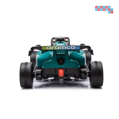 [outlet] [JE1599] Auto Formuła 1 Aston Martin Cognizant Aramco na akumulator 4x50W 24V/5Ah ekoskóra EVA