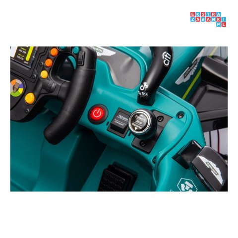 [outlet] [JE1599] Auto Formuła 1 Aston Martin Cognizant Aramco na akumulator 4x50W 24V/5Ah ekoskóra EVA