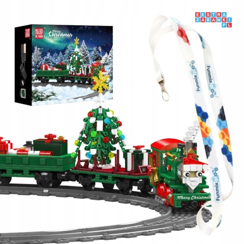 [12039] Klocki 922 el. Kolejka świąteczna pociąg z choinką Mould King