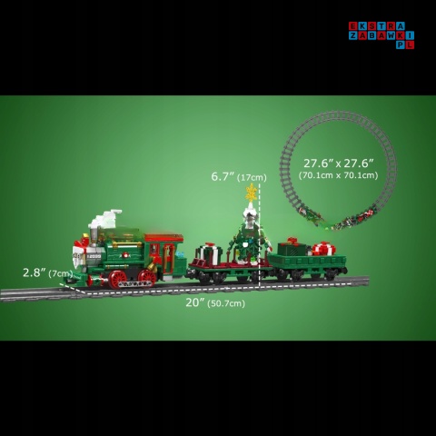 [12039] Klocki 922 el. Kolejka świąteczna pociąg z choinką Mould King