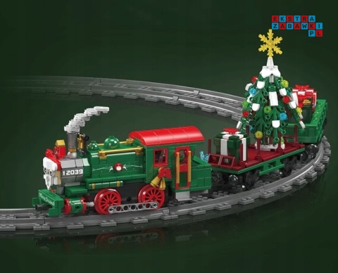 [12039] Klocki 922 el. Kolejka świąteczna pociąg z choinką Mould King
