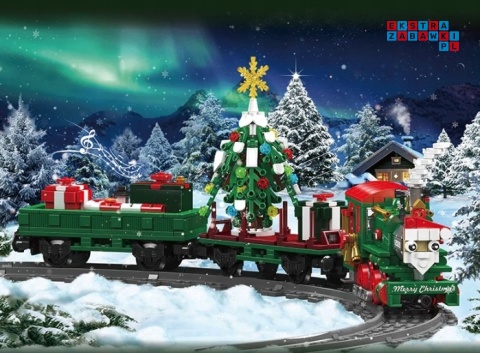 [12039] Klocki 922 el. Kolejka świąteczna pociąg z choinką Mould King