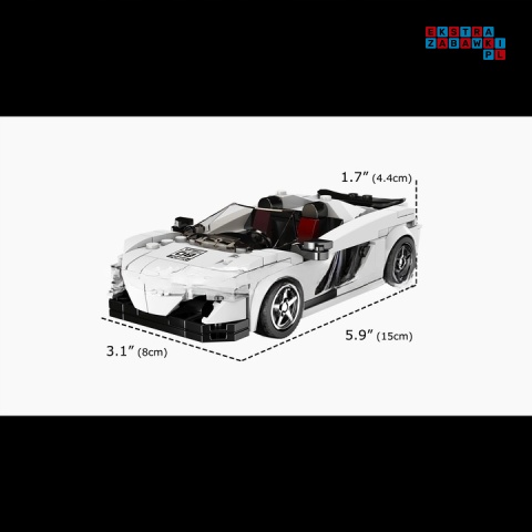 [27043] Klocki 364 el. Konstrukcyjne auto wyścigowe w gablocie Mould King
