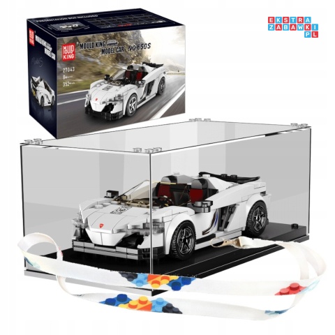 [27043] Klocki 364 el. Konstrukcyjne auto wyścigowe w gablocie Mould King