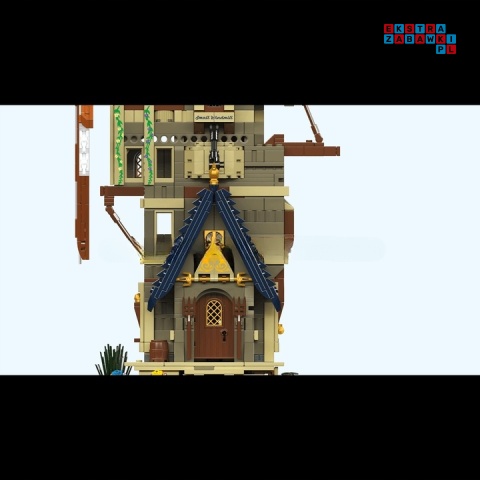 [10060] Klocki 1584 el. Konstrukcyjne duży wiatrak stojący średniowieczny młyn Mould King