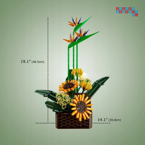 [10024S] Klocki 1608 el. Konstrukcyjne kwiaty słoneczniki dekoracja Mould King