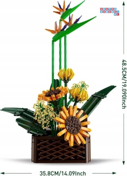 [10024S] Klocki 1608 el. Konstrukcyjne kwiaty słoneczniki dekoracja Mould King