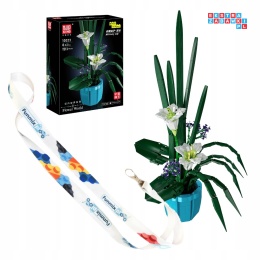 [10023] Klocki 1513 el. Konstrukcyjne kwiaty w wazonie dekoracja Mould King