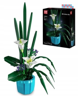 [10023] Klocki 1513 el. Konstrukcyjne kwiaty w wazonie dekoracja Mould King