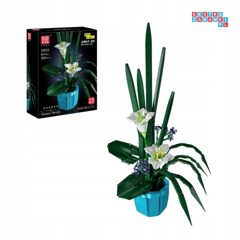 [10023] Klocki 1513 el. Konstrukcyjne kwiaty w wazonie dekoracja Mould King