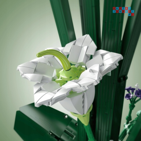 [10023] Klocki 1513 el. Konstrukcyjne kwiaty w wazonie dekoracja Mould King