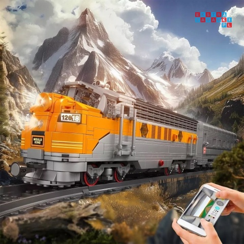 [12018S] Klocki 1751 el. Konstrukcyjne pociąg kolejka model Mould King