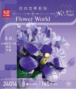 [24014] Klocki 145 el. Kwiatki Violets fiołki dekoracja do wazonu Mould King