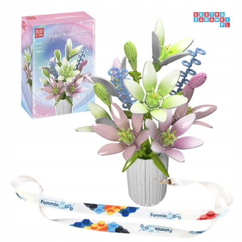 [10057] Klocki 1006 el. Model kwiaty w wazonie ozdoba bukiet Mould King