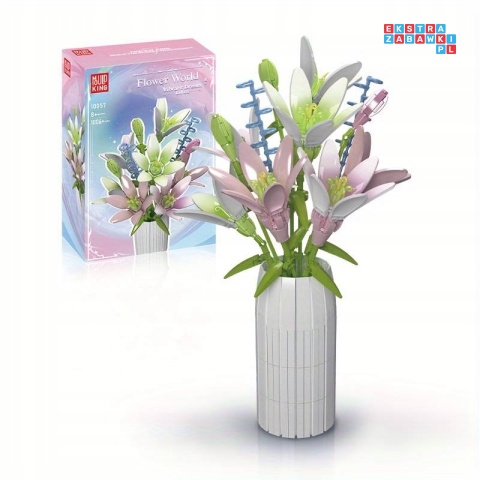 [10057] Klocki 1006 el. Model kwiaty w wazonie ozdoba bukiet Mould King