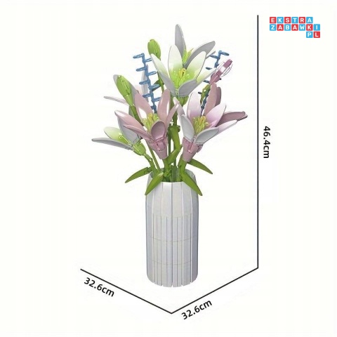 [10057] Klocki 1006 el. Model kwiaty w wazonie ozdoba bukiet Mould King