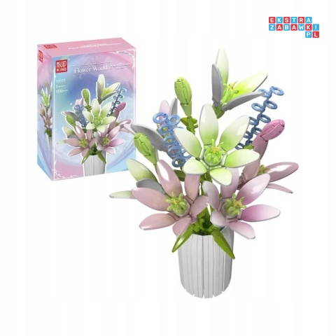 [10057] Klocki 1006 el. Model kwiaty w wazonie ozdoba bukiet Mould King