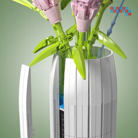 [10057] Klocki 1006 el. Model kwiaty w wazonie ozdoba bukiet Mould King