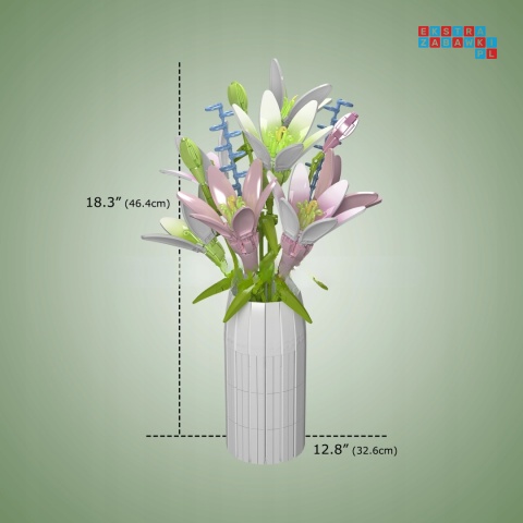 [10057] Klocki 1006 el. Model kwiaty w wazonie ozdoba bukiet Mould King