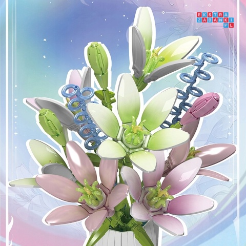 [10057] Klocki 1006 el. Model kwiaty w wazonie ozdoba bukiet Mould King