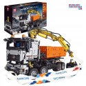 [19007] Klocki 2970 el. Pojazd 2w1 koparka wywrotka maszyna budowlana RC Mould King