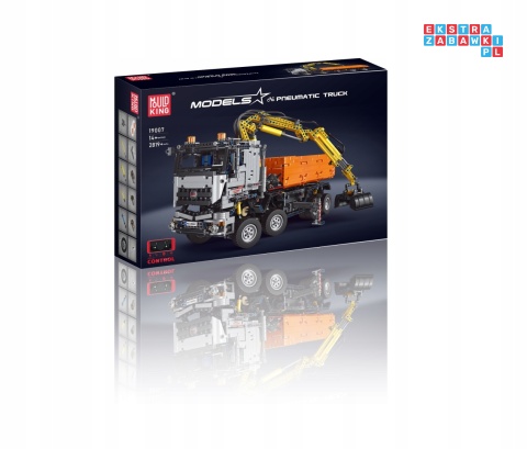 [19007] Klocki 2970 el. Pojazd 2w1 koparka wywrotka maszyna budowlana RC Mould King