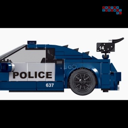 [27002] Klocki 356 el. Pojazd samochód policja blokada policyjna w gablocie Mould King
