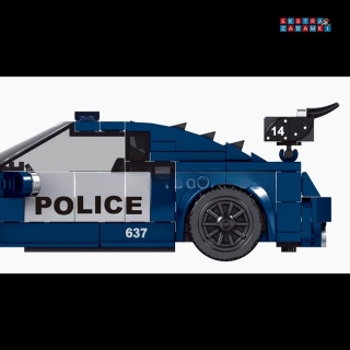 [27002] Klocki 356 el. Pojazd samochód policja blokada policyjna w gablocie Mould King [S]
