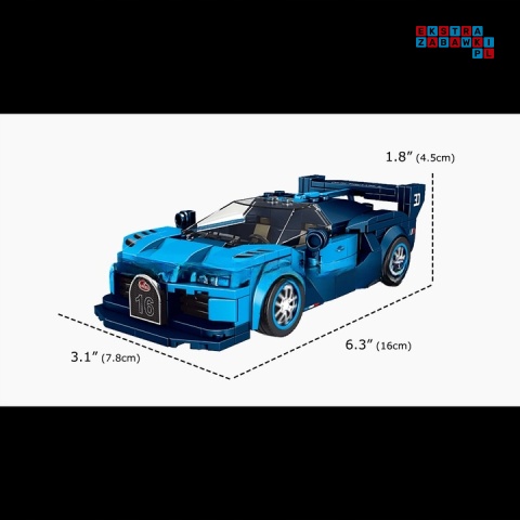 [27001] Klocki 375 el. Sportowe auto GT mini wyścigowe w gablocie Mould King